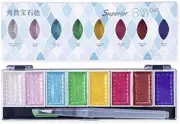 Superior Pearlescent Watercolor Paint Set- 8 Full-Pan Jewel Inspired Colors