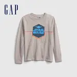 GAP 男童裝 GAP X STAR WARS星際大戰聯名 趣味互動長袖T恤-灰色(727586)