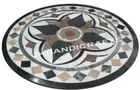 36" Round Marble Dining Table Top Black & White Overlay Table Home Decor