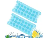 Ice Cube Tray.Easy-Release and Flexible Ice Tray，Perfect for Cocktails, Water or Whisky - Sky Blue-21 Grid Cylinder
