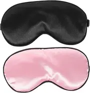 Ipetboom 2pcs Soft Imitated Sleeping Eye Mask Breathable Travel Sleep Masks for Total Light Blockage Comfortable Elastic Strap for Home Go Use