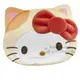小禮堂 Hello Kitty 貓裝大臉造型絨布化妝包《黃白》零錢包.收納包