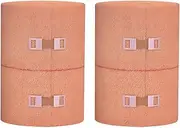 EZONEDEAL 2Pcs Self-Adhesive Bandage Wrap, Athletic Tape Breathable Elastic Brown Cohesive Bandages, Wrist Sprains Protection, Strong Compression Bandage Wrap - Wrist, Ankle, Foot, Knee Wrap (8x400cm)