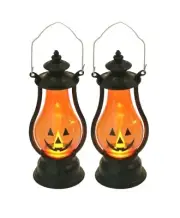 Halloween Jack-O lanterns - Battery Operated Lantern - Kids Lantern - (Set of 2)