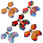 10Pcs Magic Wind-Up Flying Butterfly Rubber Band Powered Fairy Toy Party Favor