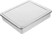 Mikinona Large Stainless Roasting Pan Baking Tray with Cover for Bread Cake Baking