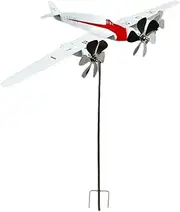 Airplane Wind Spinner – Outdoor Windmill Sculpture for Garden, Patio, Lawn Decor | Flight-Themed Yard Art Spinner for Eye-Catching Movement and Decoration