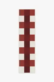 75' x 305' | Machine Washable Runner Rug | Kid & Pet Friendly | Indoor Rug | Gingham Plaid Red & White Outdoor Rug | Ruggable