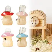 Hamster Water Bottle Mushroom Shape Drinking Easy to Clean with Stand Holder