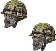 [APBVIHL] Skeleton Soldier Applique Patches Biker Motorcycle Rider Embroidered Appliqué Patches Military Tactical Morale Emblem Badges