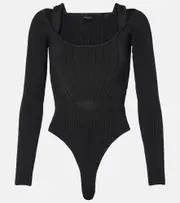 [Mugler] Mugler Knitted bodysuit AU 16 black