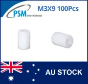 M3 X 9 PSM SPACER ROUND FEMALE / FEMALE ACETAL SPA04ACM39MM 100PCS