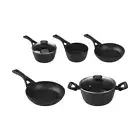 5 Pcs Non-Stick Fry Pan Frypan Cookware Set Casserole Saucepan Pot Cooking AU