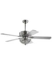 JONATHAN Y Designs Zara 52in Filigree 6-Light Metal/Wood LED Ceiling Fan