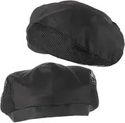 [NAMOARLY] Men Chef Hat Hair Nets for Work Food Service Hat Waiter Hat Hair Net c Black