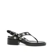 [Durazzi Milano] Durazzi Milano 35mm Eyelet-detail Sandals 38 IT BLACK