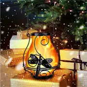 Waterproof LED Flame Lights Metal Solar Lantern Outdoor Hanging Lanterns -Dragonfly Flame Lamp