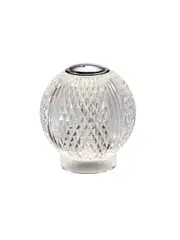 Callea Rechargeable LED Table Lamp in Chrome with Clear Glass