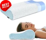 Ergonomic Memory Foam Neck Pillow – Contour Bed Pillow for Pain Relief