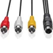 4-pin S-Video PS2 Din Male to 3 RCA Male Adapter Cable PC Laptop TV Cord 1.5M AU