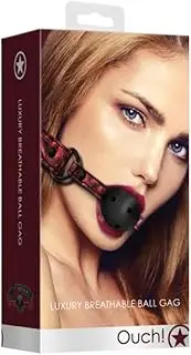 Ouch Breathable Luxury Ball Gag, Burgundy