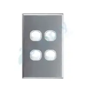 DEXTON 4 Gang Light Switch Slim range stainless steel cover DXWS4/SC