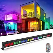 72W 24LEDs RGB Stage Light Bar,3 in 1 Dj Lights Bar,Wall Washer Light with DMX Control AutoPlay Sound Activated for Christmas Wedding Church Party Stage Lighting (40 Inches)