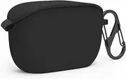 WUWOCJ Case Cover Compatible with JBL Wave 100TWS Soft Silicone Protective Case with Carabiner (Black)