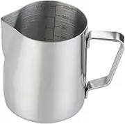 Milk Frothing Pitcher Stainless Steel Milk Frother Cup with Ergonomic Handle for Latte Art for Home Cafe Restaurant Use for Beginners and Professionals