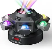 PAIFIEVD Moving Head DJ Lights, 150W RGBW LED Moving Head Light with Mixed Lighting Effects, 6 Arms Party Lights Disco Light Support DMX-512 & Sound Activated, Stage Lights for Party KTV Wedding Club