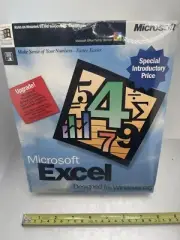 Microsoft Excel Windows 95 Box Set SEALED Vintage PC 3.5” Floppy Disc Collecting
