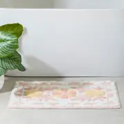 Floral Bloom Blush Pink Rectangle Bath Mat [HABBFLORA24A]