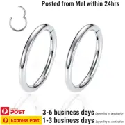 2PCS Hinged Clicker Rings Nose Ear Lip Septum Lobe Helix Tragus Body Piercing