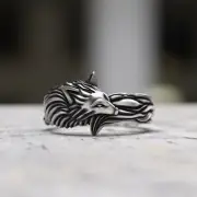 925 Sterling Silver Wolf Ring - Handmade Wild Wolf Band - Celtic Animal Spirit