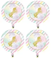 4x Magical Gold Unicorn Happy Birthday 18" Mylar Foil Balloon Party Supplies