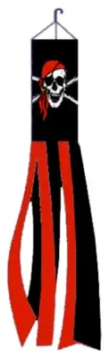 10 x RED BANDANA Jolly Roger Windsock Super Shiny poly 5ft wind sock pirate flag