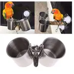 SK鸚鵡鳥用不鏽鋼餵食器飲水機站架食杯夾杯食槽食碗站棍食杯水杯