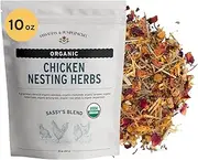 Sassafras & Pumpernickel's Certified USDA Organic Chicken Nesting Herbs (10 oz, Resealable Bag) Aromatic Herbs for Coops and Nest Boxes, Nesting Herbs for Chicken coop, coop Refresher for Chickens
