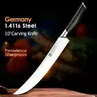 Carving Fork Knife Set Forged Stainless Steel Wood Handle Chef Slicing Beef Cut