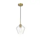 Living District Gene 1 Light 8" Pendant, Satin Gold/Clear - LD2256SG