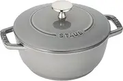 [STAUB] Wa-NABE 40501-002 Wanabe Gray S 6.3 inches (16 cm) Two-Handed Casting, Enameled Pot, Rice, Induction Compatible, Japanese Authentic Product
