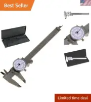 6 Inch Dial Caliper Stainless Steel Dual Reading Scale Metric Inch SAE Engine...