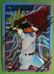 1996 Topps Finest Baseeball Card Manny Ramirez #95 Phenoms Uncommon NM