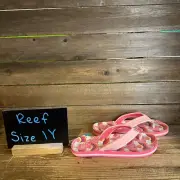 New NWT Kids Reef Ahi Pink Rainbow Thong Sandals Flip Flops Size 1 Y