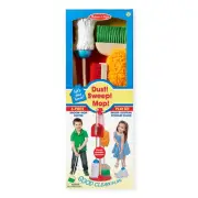 Melissa & Doug Dust Sweep and Mop Pretend Realistic Play Set Wooden