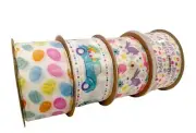 Offray Wired edge Spring Easter Ribbon 1.5" x 6ft Choose from 4 designs shown