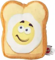Spot Ethical Eggs On Toast Fun Face Food Dog Toy 4.75" with squeaker Soft Plush