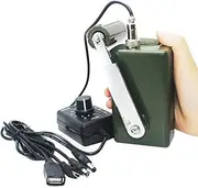 Hand Crank Generator High Power Charger for Outdoor Mobile Phone Computer Charging 30W / 0-28V with USB Plug (Green Generator + DC Regulator)