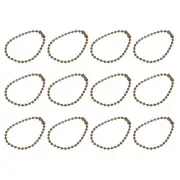 4.72" Ball Bead Chains with Connectors for Key Chains DIY Crafts, 12Pcs Brown
