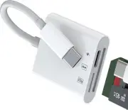 USB C SD Micro SD Card Reader(3in1)Type c Charging Port Adapter for iPhone 16 15